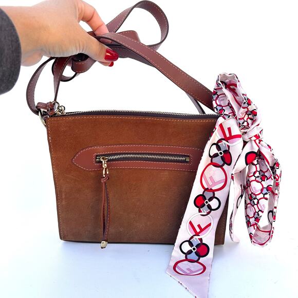 Fendi Roma Silk Twilly Wrappy Scarf Logo Flowerland Pink Red Circle Designer - Picture 3 of 7